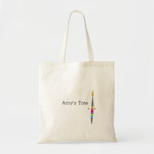 Tote Bag With Paintbrush Illustration Customizable