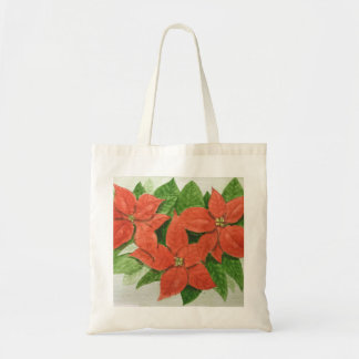 Tote bag with poinsettia flower design