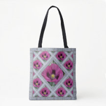 Tote Bag with Purple Poppies
