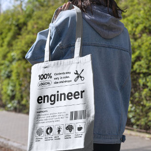 Tote Bag Witty Code-barres Ingénieur Définition Ingénieur C