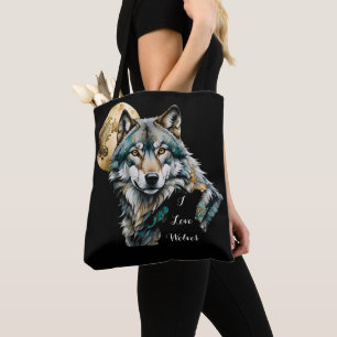 Tote Bag Wolf et Gold Moon