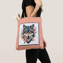 Wolf Floral Shouler Fourre-tout