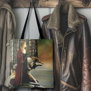 Tote Bag Wolf Imaginaire Blonde Sorceress