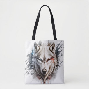 Tote Bag Wolf Portrait Animal Peinture Faune En Plein Air