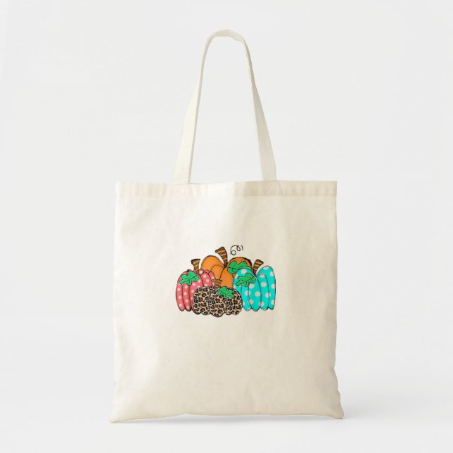 Tote Bag Women’s Pumpkin Leopard Print Graphic It’s Fall Y’ (Devant)