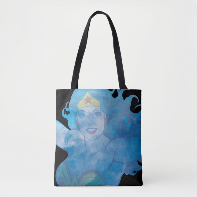 Tote Bag Wonder Woman Ciel bleu Silhouette (Devant)