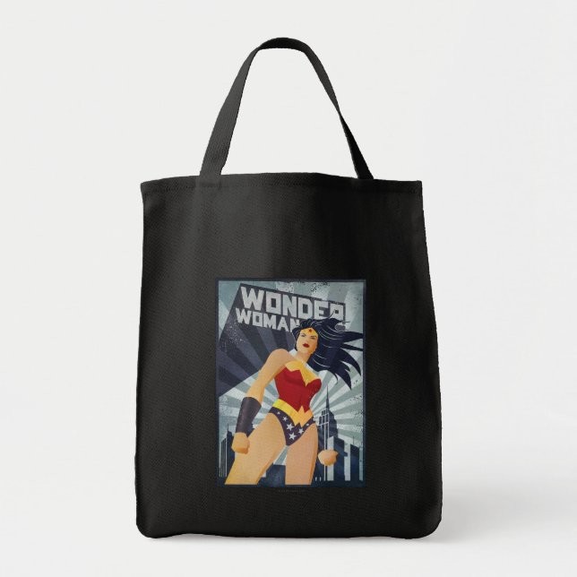 Tote Bag Wonder Woman Retro City Sunburst (Devant)