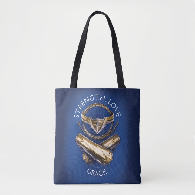 Tote Bag Wonder Woman Tiara, Lasso et Bracelets (Devant)