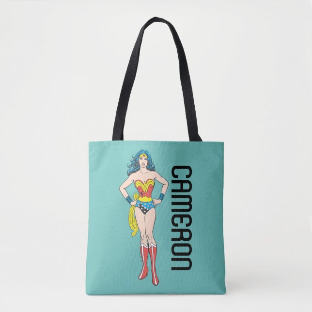 Tote Bag Wonder Woman tient sur les hanches (Devant)