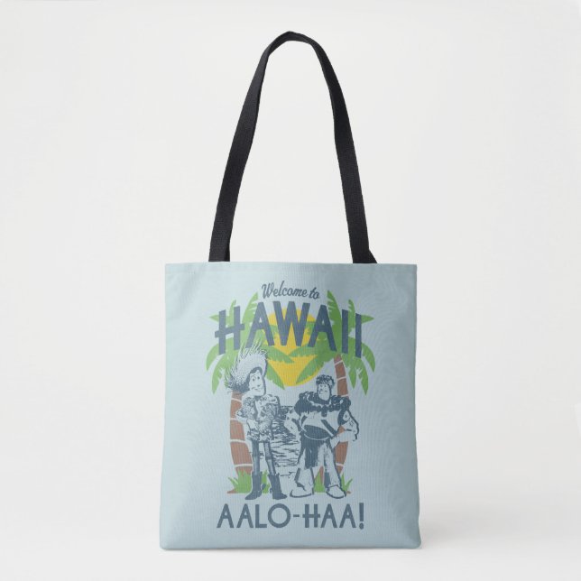 Tote Bag Woody et Buzz - Bienvenue à Hawaii (Devant)