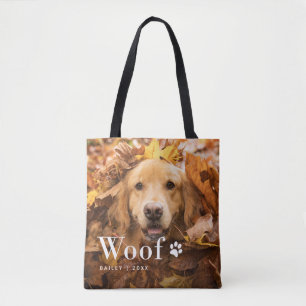 Tote Bag Woof   les photos et un empreinte de patte de