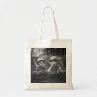 Tote Bag working cats-3-BW