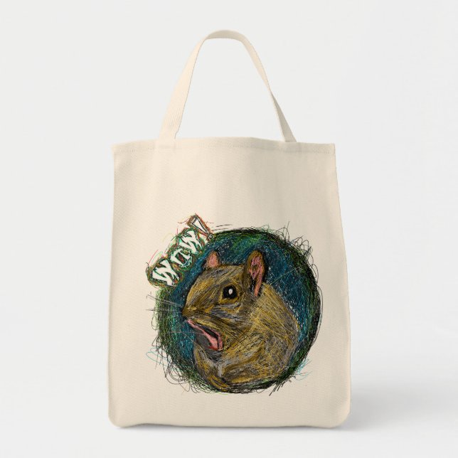 TOTE BAG "WOW" ÉCUREUIL (Devant)