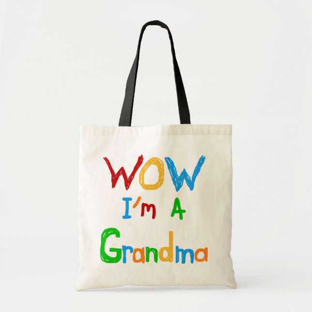 Tote Bag WOW Je suis un grand-mère T-shirts et cadeaux (Devant)