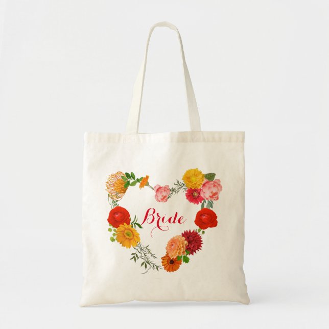 Tote Bag Wreath De Fleurs Et Feuilles (Devant)