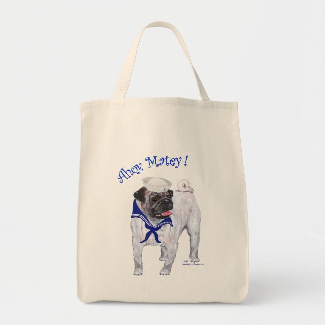Tote Bag Xian de Pug Sailor (Devant)