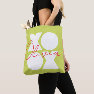 Tote Bag XOXO - grand modèle de logo en blanc