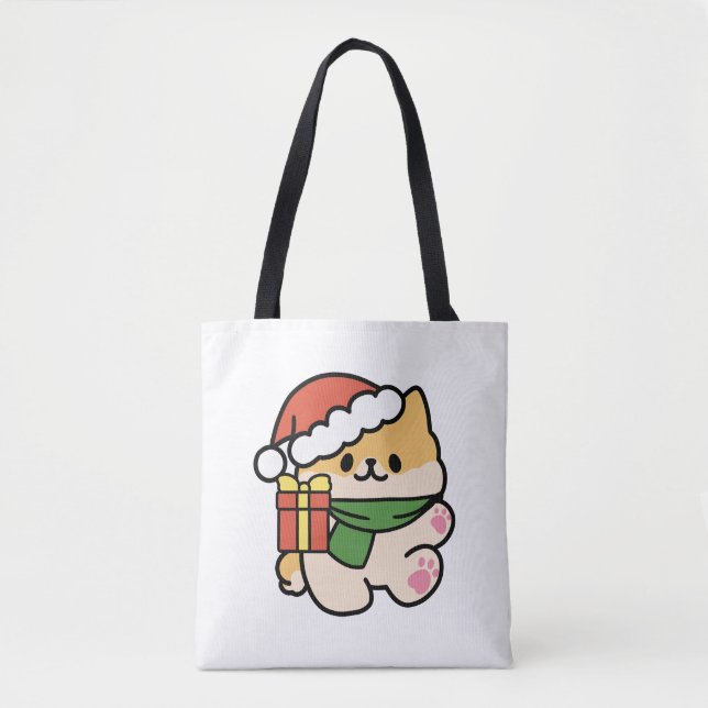 Tote Bag Yappy Howlidays - Jote Christmas Dog Cartoon (Devant)