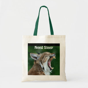 Tote Bag Yawning Bobcat