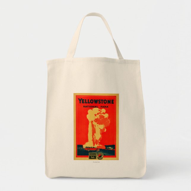 Tote Bag Yellowstone, Ancienne affiche publicitaire fidèle (Devant)