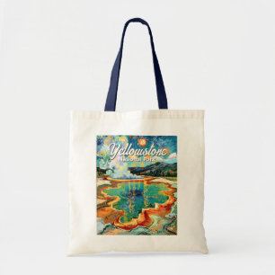 Tote Bag Yellowstone Grand Prismatic Van Gogh Coloré
