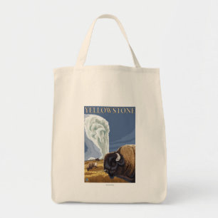 Tote Bag YellowstoneBison avec vieux fidèle