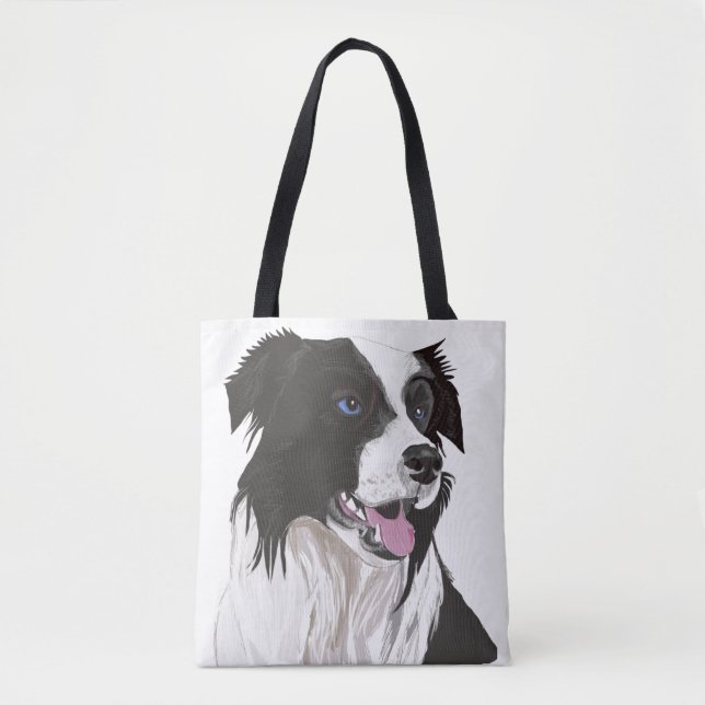 Tote Bag yeux bleus noirs et blancs (Devant)