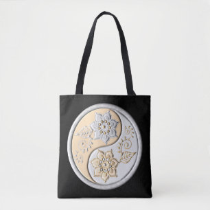Tote Bag Yin Yang Argent et Or