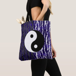 Tote Bag Yin Yang Blue Tranquillité Zen Energy