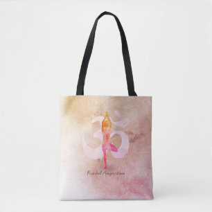 Tote Bag YOGA Instructeur d'aquarelle méditation Pose Om SI
