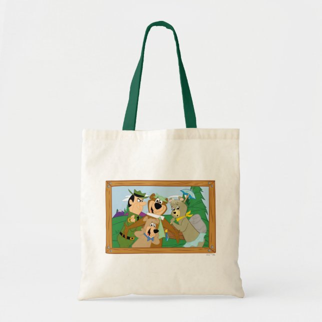 Tote Bag Yogi Ours et amis encadrés photo de la forêt (Devant)