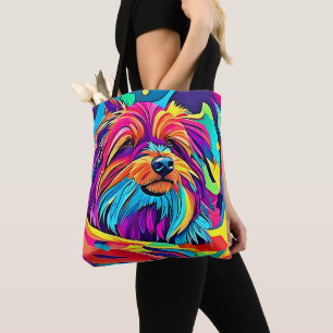 Tote Bag Yorkie Pop Art Vibrant