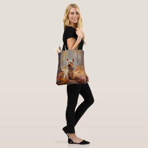 Tote Bag Yorkshire Terrier en automne feuilles tombées insp