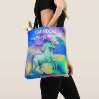 Tote Bag Your Feelings Are Valid Mermaid Tie Dye Unicorn