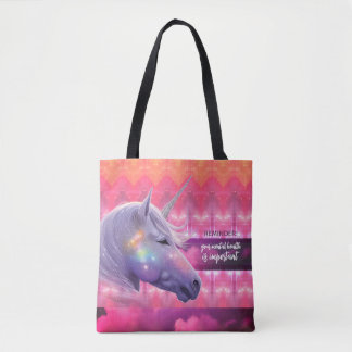 Tote Bag Your Mental Health Is Important Rainbow Unicorn