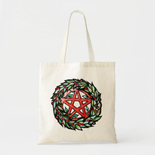Tote Bag Yule Wreath Pentacle Pagan Pentagram Holiday