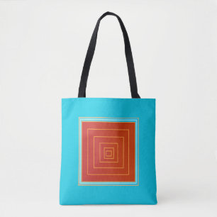 Tote Bag Yummy Aqua et Orange/Centre Rouge >Sacs fourre-tou