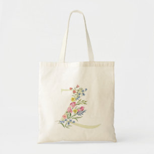Tote Bag Z monogramme floral mariage été Shower de mariage 