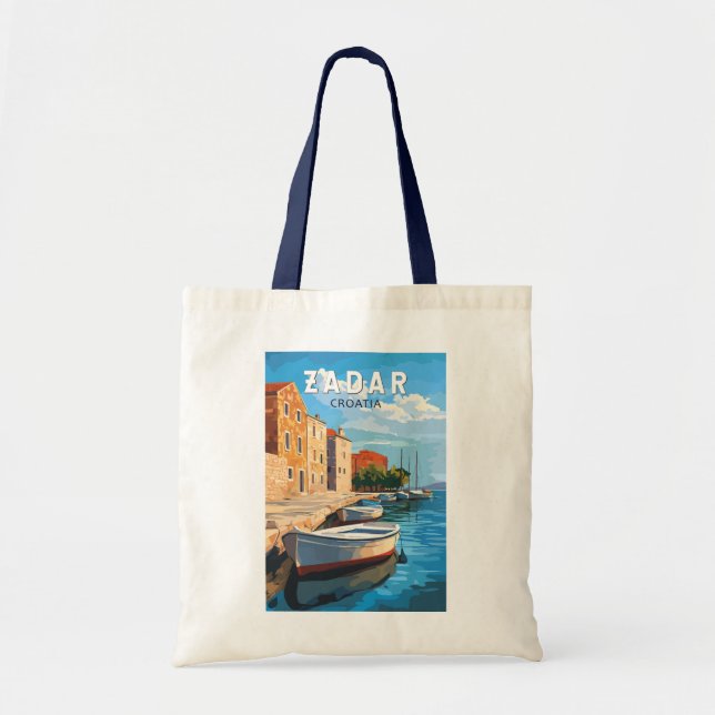 Tote Bag Zadar Croatie Travel Art Vintage (Devant)