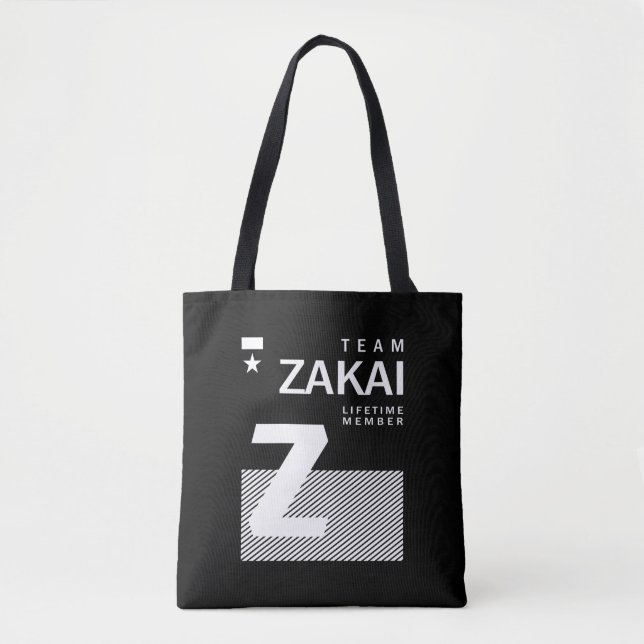Tote Bag Zakai Nom personnalisé Anniversaire (Devant)