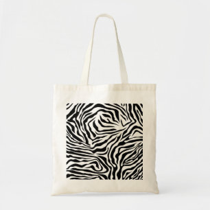 Tote Bag Zebra Stripes Poster de animal sauvage noir et bla