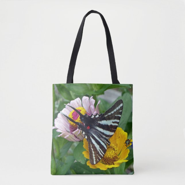 Tote Bag Zebra Swallowtail + Japonais Beetle (Devant)