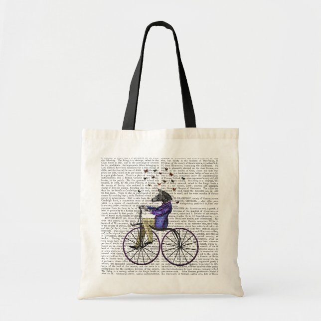 Tote Bag Zèbre À Vélo (Devant)
