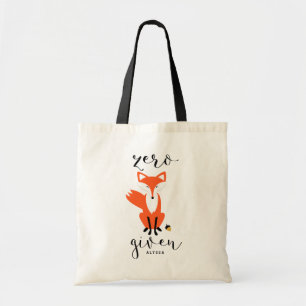 Tote Bag Zero Fox Donné Funny Pun Personnalisé