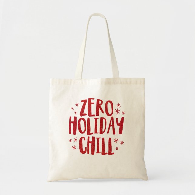 Tote Bag Zero vacances chill drôle festif rouge Noël (Devant)