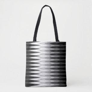 Tote Bag Zig Zag noir blanc gris Motif