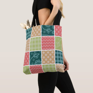 Tote Bag Zigzag, Chevron, En vichy, Pois, Patchwork