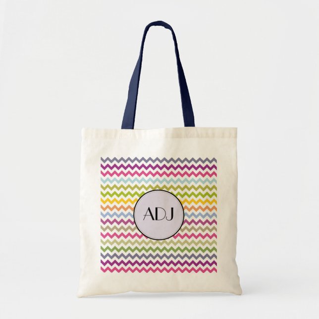 Tote Bag Zigzag Chevron Fourre-tout initial (Devant)