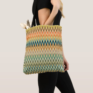 Tote Bag Zigzag Multicolor Motif