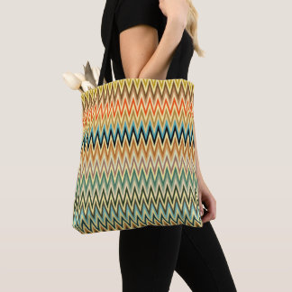 Tote Bag Zigzag Multicolor Motif